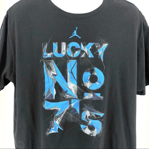 Jordan Lucky No. 7 Black Short Sleeve Tee, Size XXL - Picture 2 of 5